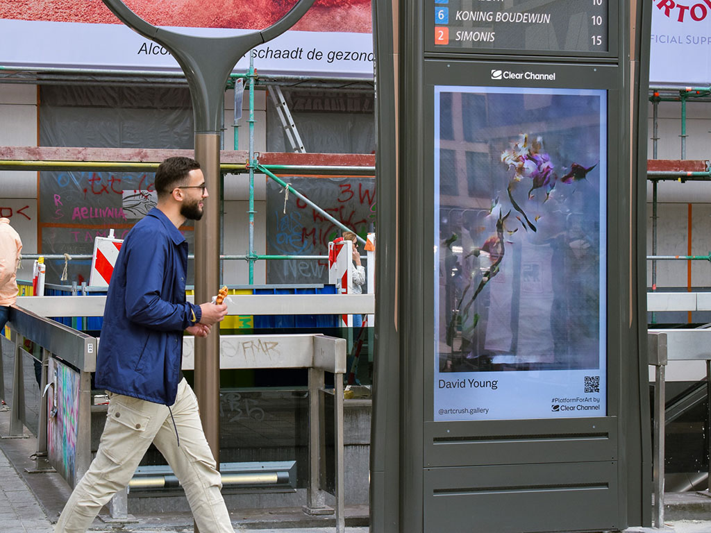 Exhibition view, Clear Channel digital signage, Belgium, 2024